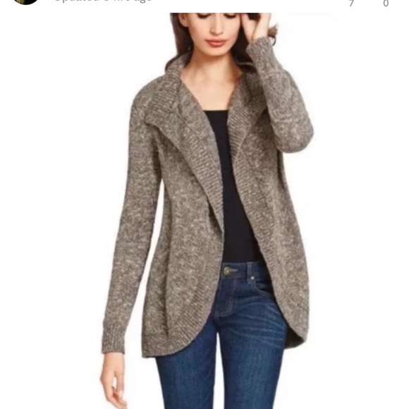 CAbi• ‘Swear by Sweater’ tan/gray chunky open cardigan #880 size small - Picture 8 of 8